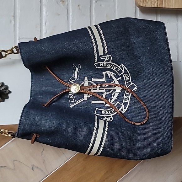 Ralph Lauren Navy Blue Bucket Bag - Picture 1 of 8
